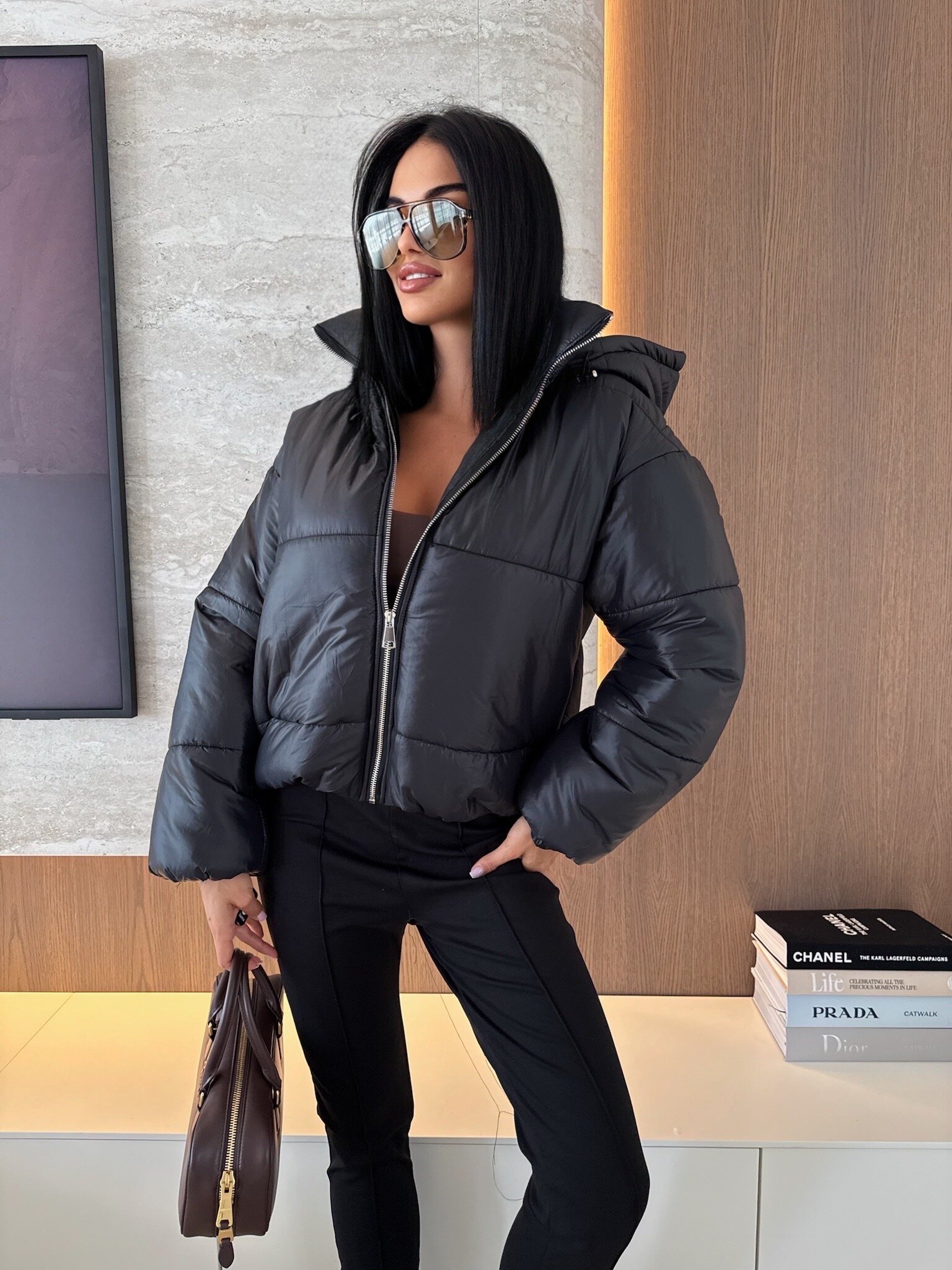 Kurtka Meadora short czarna 