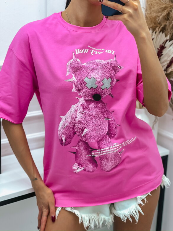 T-shirt z misiem różowy