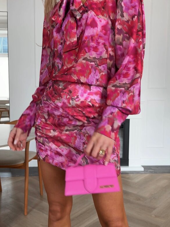 Spódniczka Vivienne w print różowo-fuksja