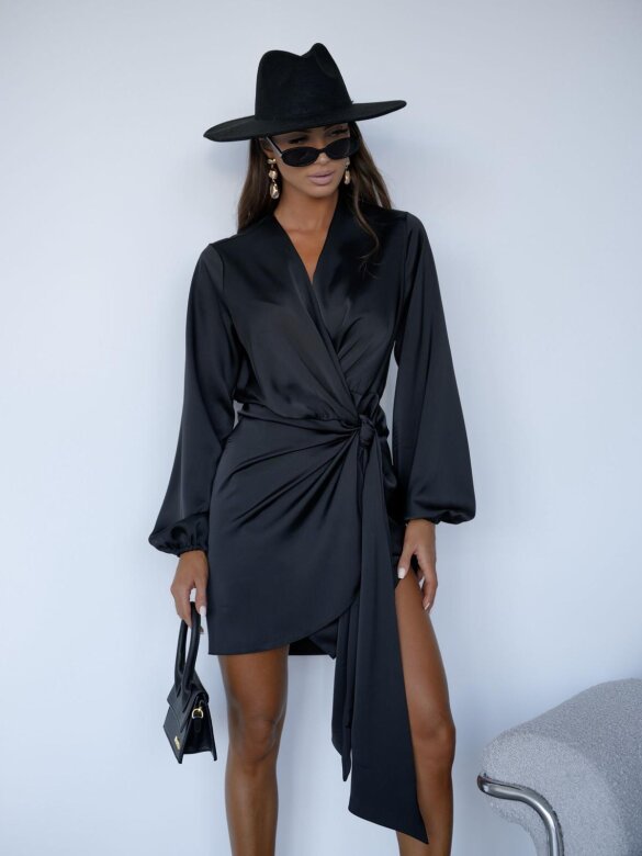 Dress Veloria with binding black