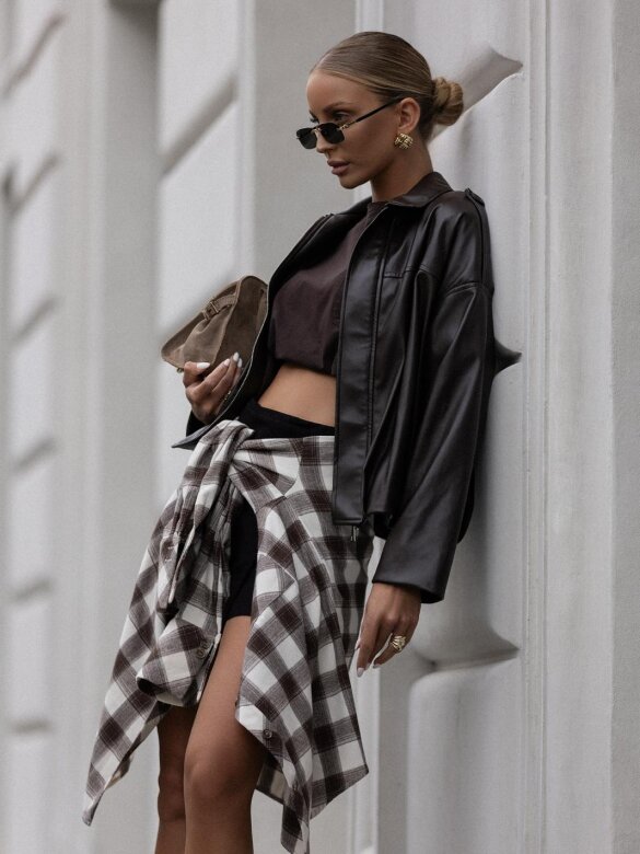 Kurtka California eko skóra czekoladowa