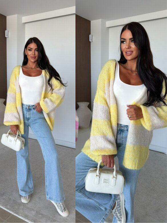 Sweter Pastelle żółty-ecru