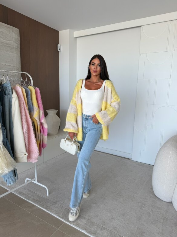 Sweter Pastelle żółty-ecru