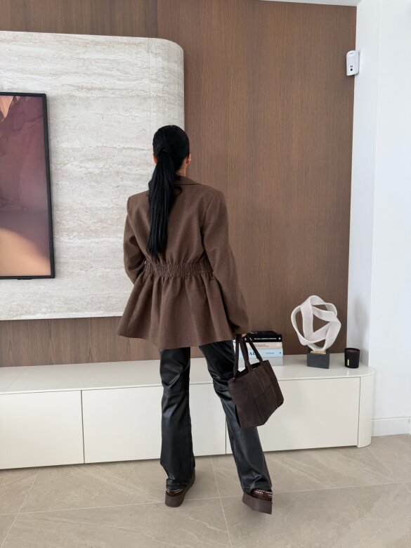 Marynarka Rosaria z wełną brązowa