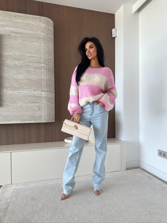 Sweter Verne oversize pudrowy-ecru