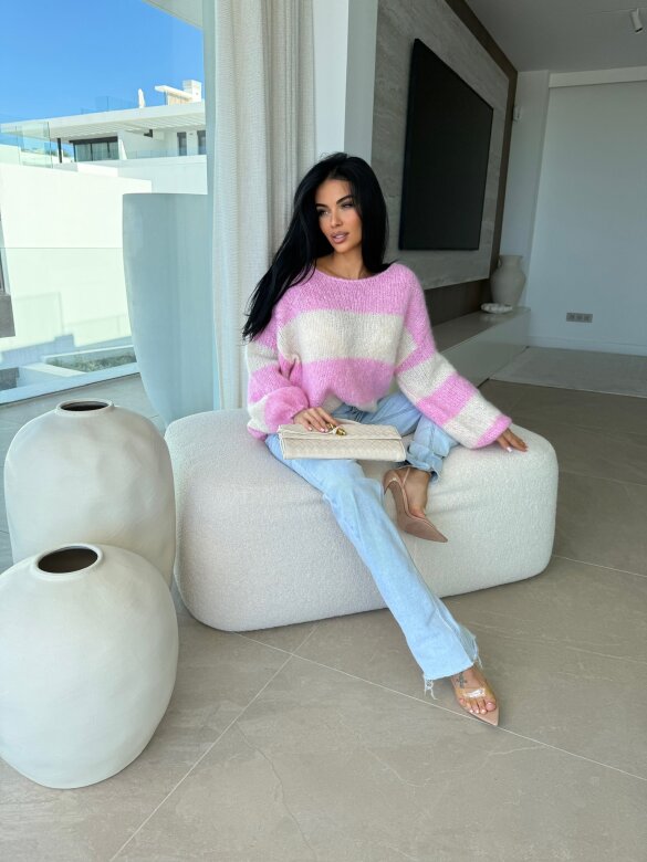 Sweter Verne oversize pudrowy-ecru