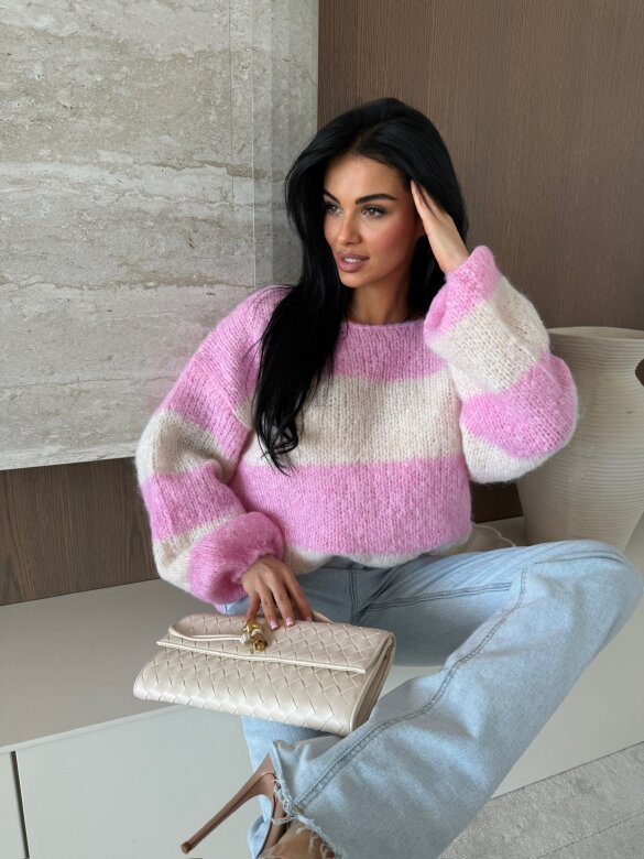 Sweter Verne oversize pudrowy-ecru