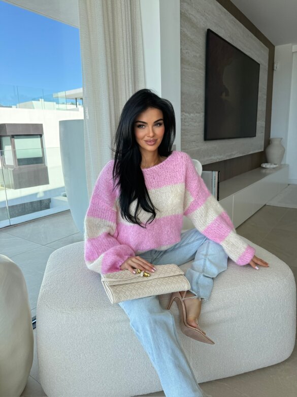 Sweter Verne oversize pudrowy-ecru