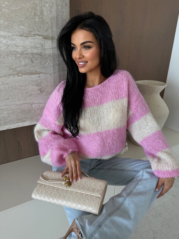 Sweter Verne oversize pudrowy-ecru