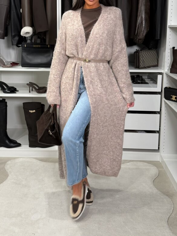 Kardigan Amberelle z wełną i alpaką melanż beż