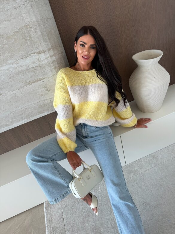 Sweter Verne oversize żółty-ecru