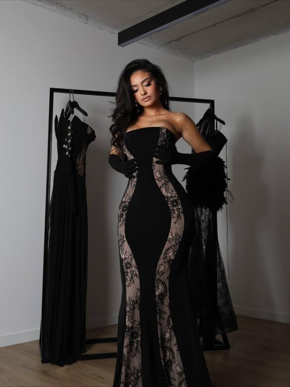 Dress Galena black-beige