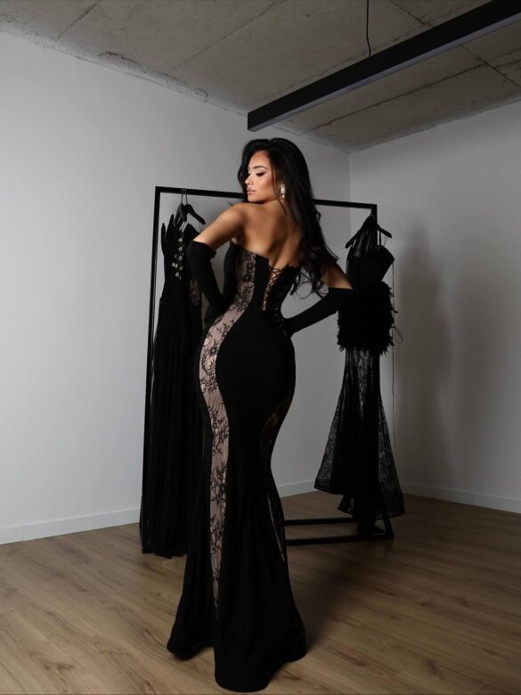 Dress Galena black-beige