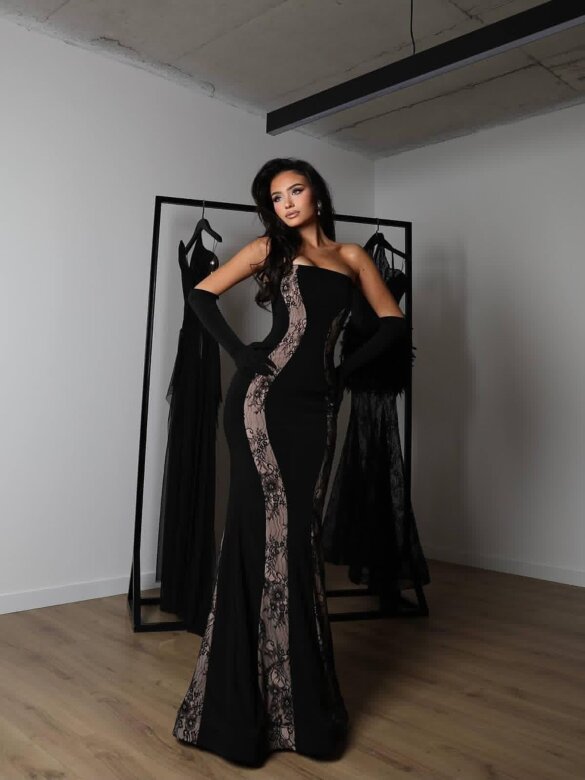 Dress Galena black-beige