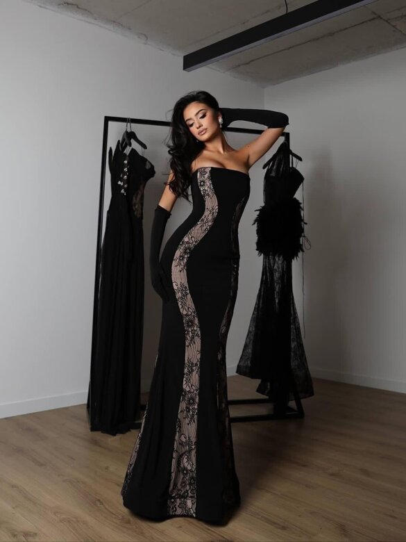 Dress Galena black-beige