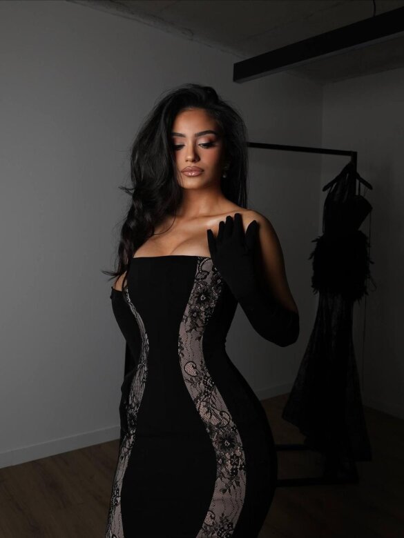 Dress Galena black-beige