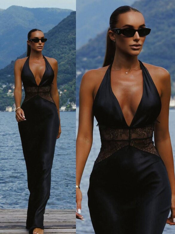 Sukienka Mysterious II satynowa czarna