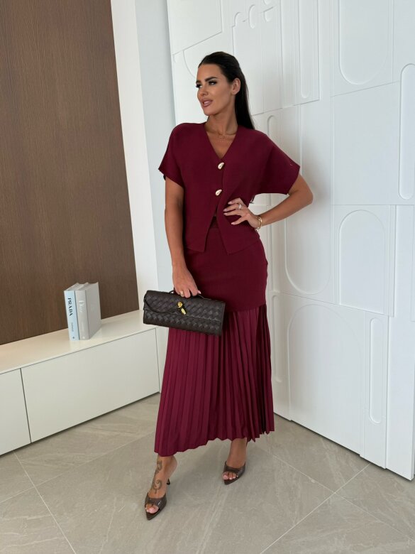 Komplet 2w1 Wang bordowy