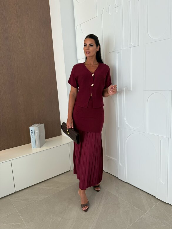 Komplet 2w1 Wang bordowy