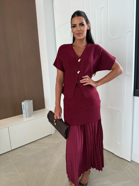 Komplet 2w1 Wang bordowy