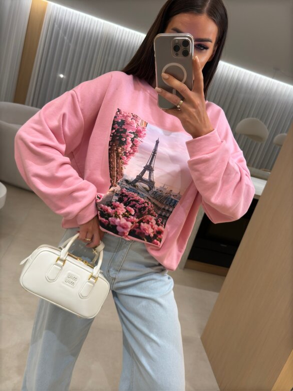 Bluza Eiffel Tower różowa