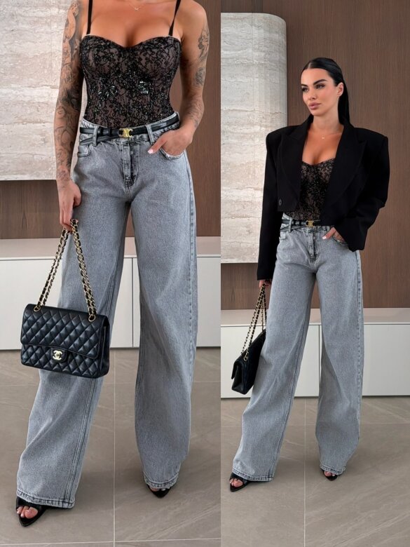 Spodnie Cuba jeans szare