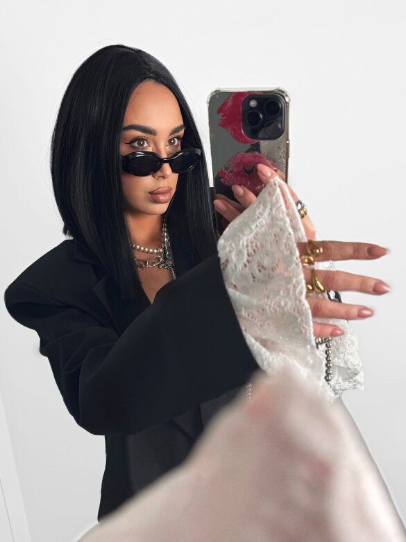 Marynarka Mathias z koronką czarna