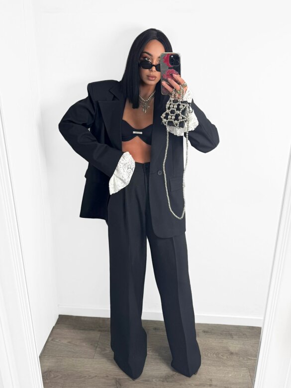 Marynarka Mathias z koronką czarna