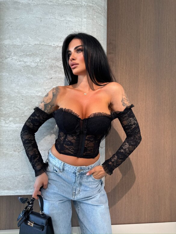 Top Rosavie hiszpanka czarny