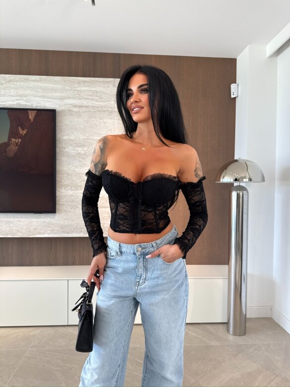 Top Rosavie hiszpanka czarny