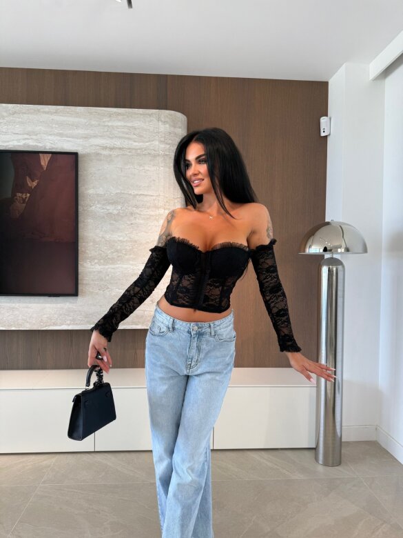 Top Rosavie hiszpanka czarny