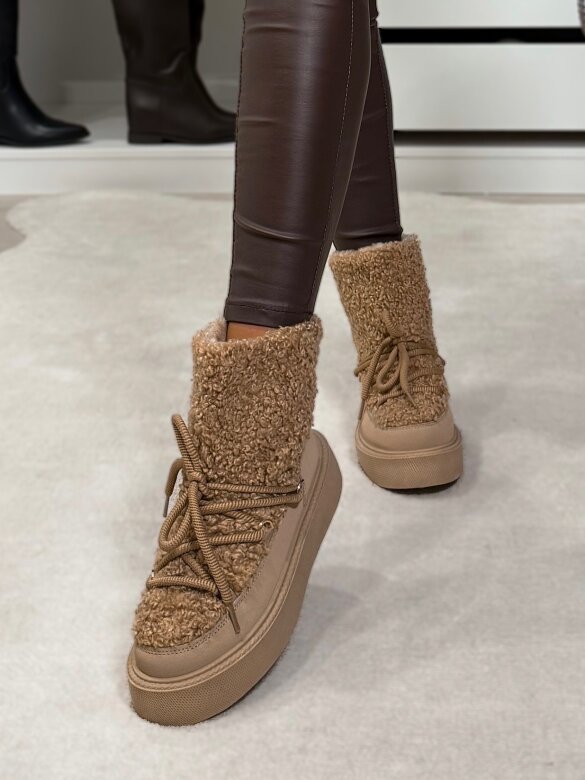 Botki Viremel ocieplane jasnobeżowe