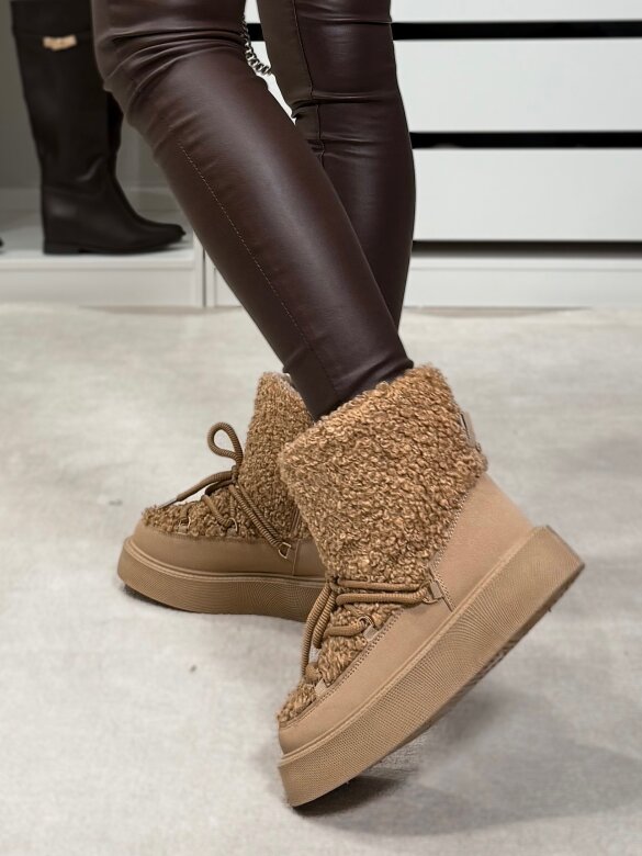 Botki Viremel ocieplane jasnobeżowe