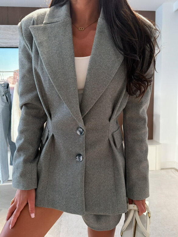 Marynarka Calimera w jodełkę szara