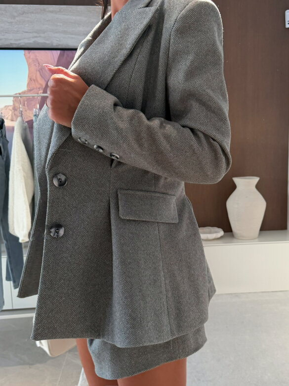 Marynarka Calimera w jodełkę szara