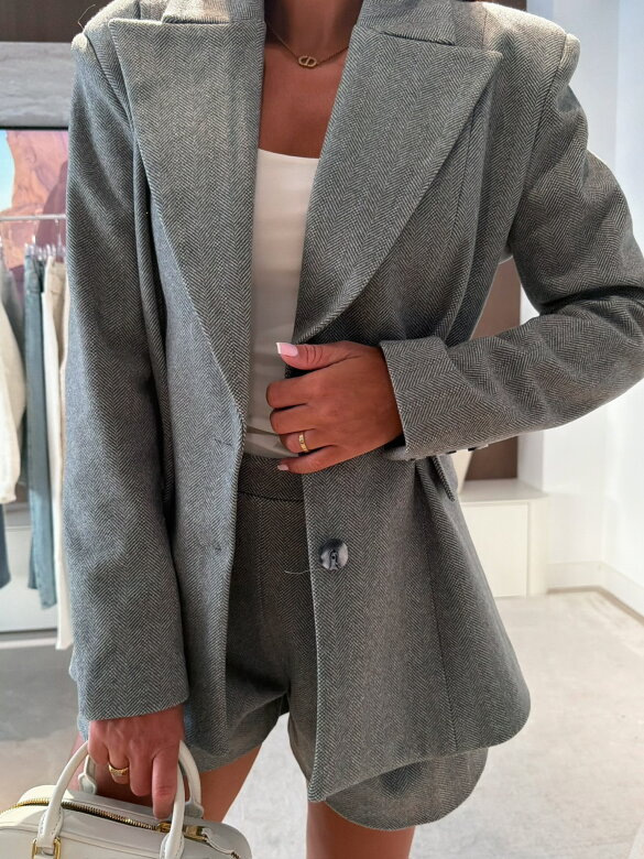 Marynarka Calimera w jodełkę szara