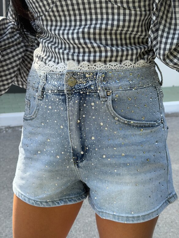 Shorts Oscaro jeans with zircons light blue