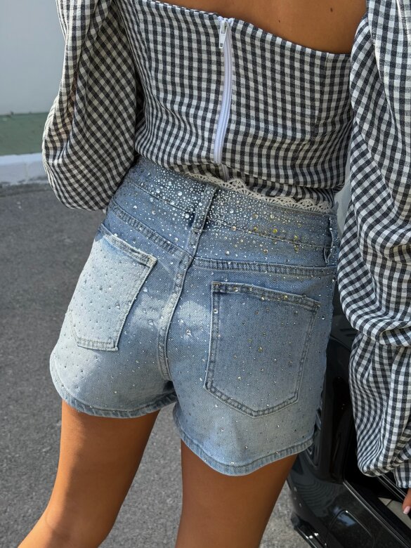 Shorts Oscaro jeans with zircons light blue