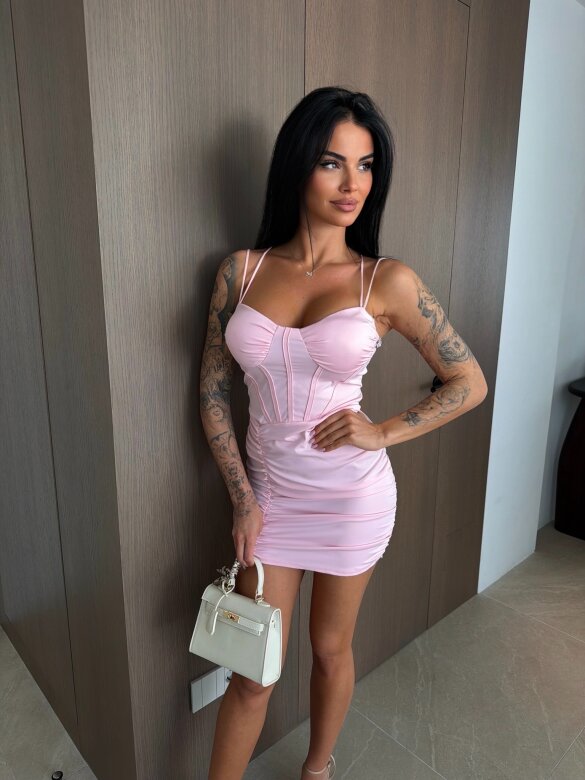 Sukienka Terese mini pudrowa 