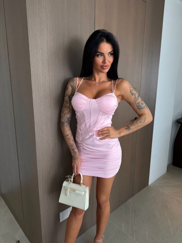 Sukienka Terese mini pudrowa 