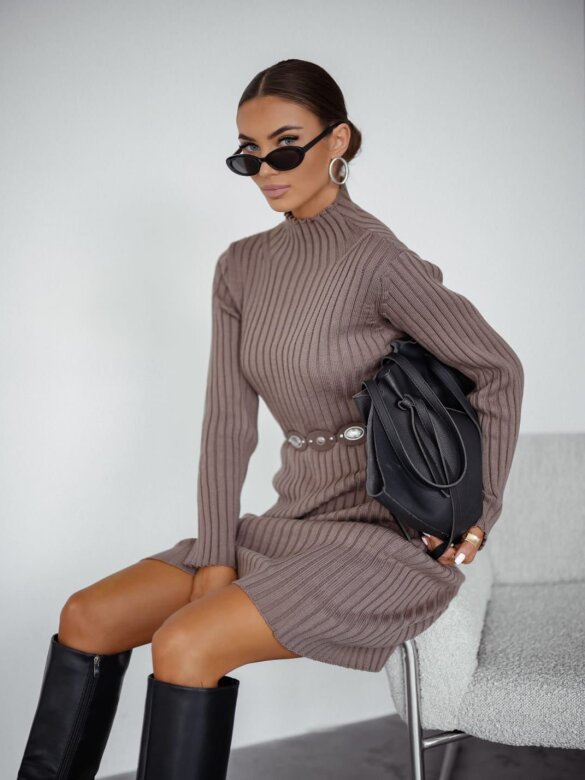 Sukienka Lunessa dzianinowa beżowa