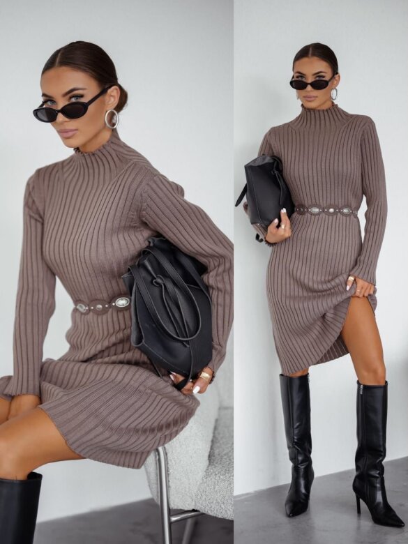 Sukienka Lunessa dzianinowa beżowa