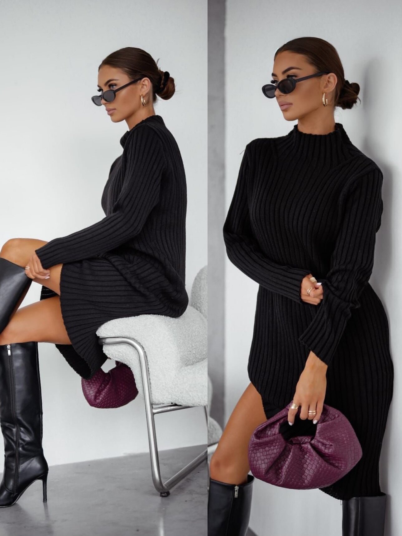 Sukienka Lunessa dzianinowa czarna 