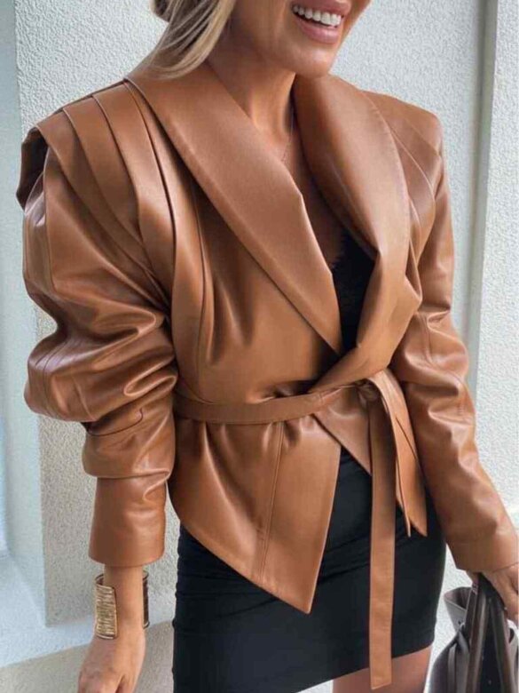 Kurtka Verite Premium skóra naturalna karmelowa 