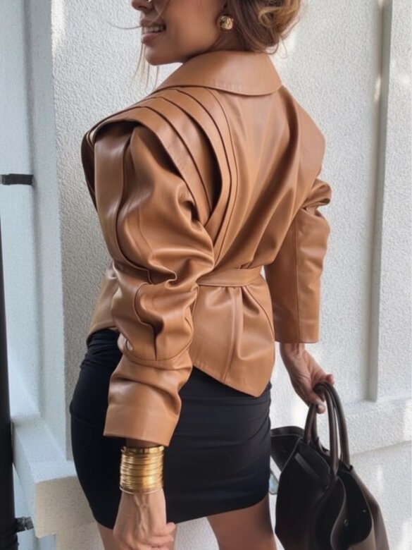 Kurtka Verite Premium skóra naturalna karmelowa 