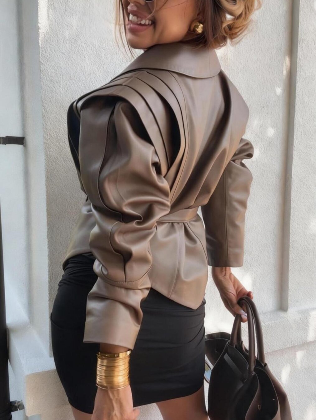 Jacket Verite Premium natural leather latte | Varlesca