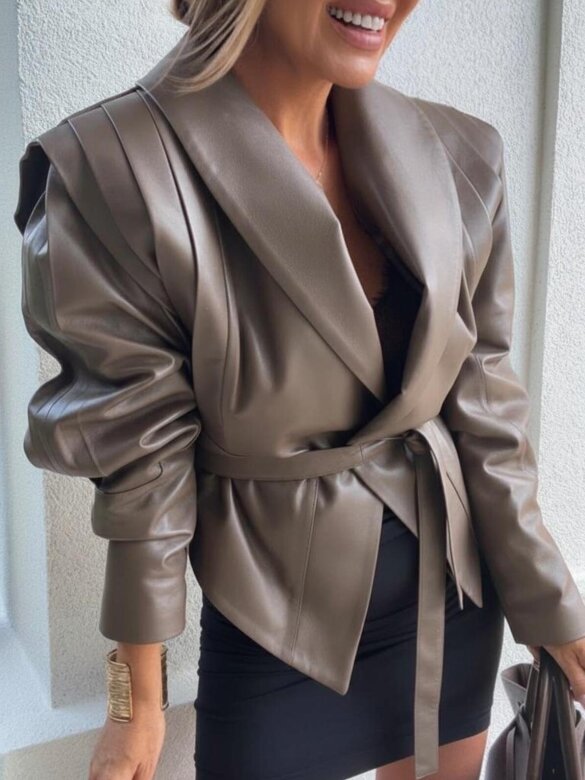 Kurtka Verite Premium skóra naturalna latte 