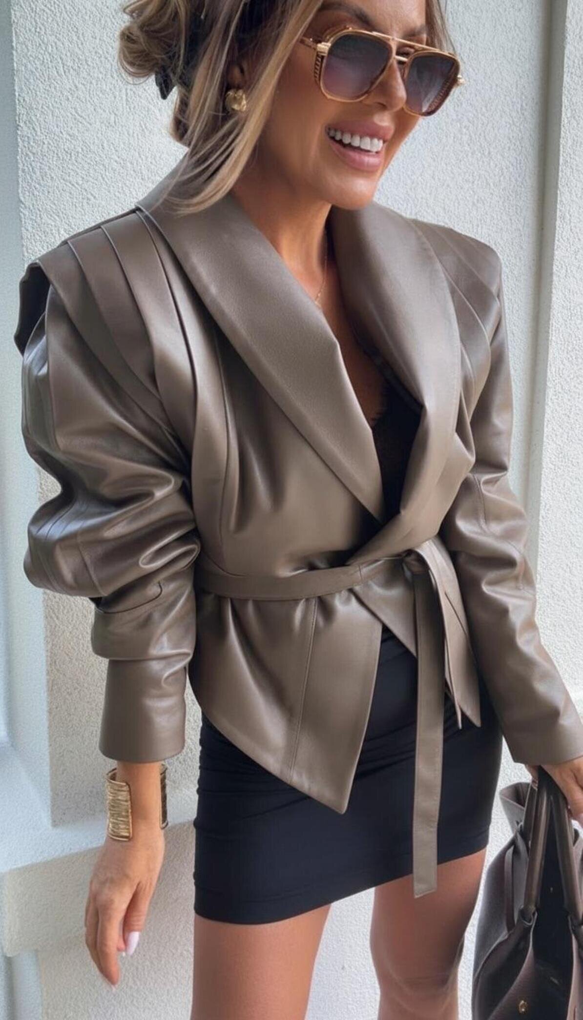 Kurtka Verite Premium skóra naturalna latte 