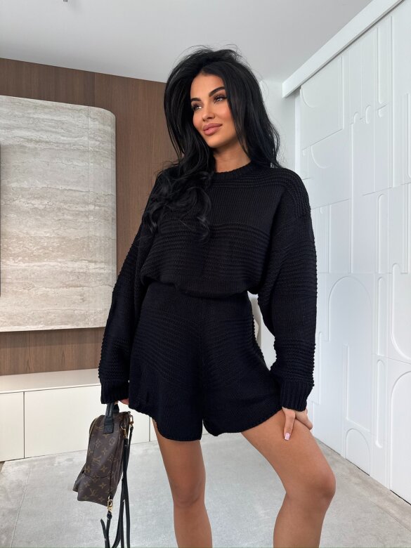 Komplet 2w1 Moody dzianinowy czarny