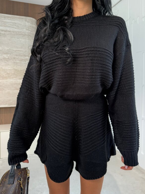 Komplet 2w1 Moody dzianinowy czarny